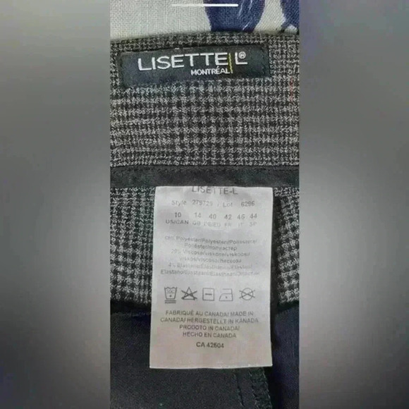 Lisette L Gray/Blk Pull On Ankle Pant‎ w/metallic trim Women's Size 10 - Picture 3 of 8